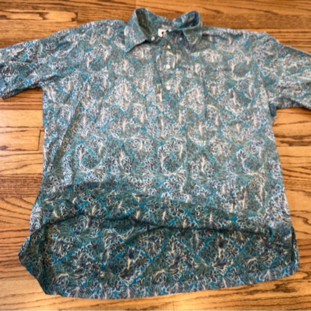 VTG Hilo Hattie Aloha Shirt men XL Reverse Print Pullover Hawaiin beach vacation